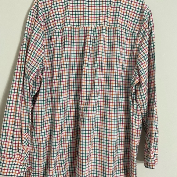 TALBOTS-white/blue/pink checked 100% cotton button-up tunic Women Size 3x - Picture 4 of 10
